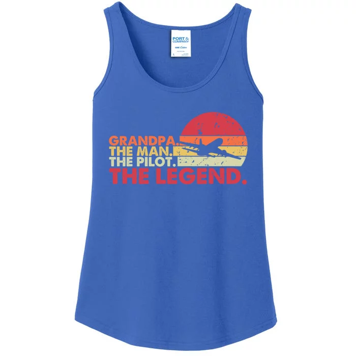 Grandpa The The Pilot The Legend Aviator Father Gift Ladies Essential Tank