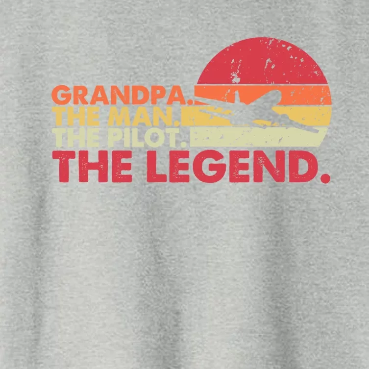 Grandpa The The Pilot The Legend Aviator Father Gift Women's Crop Top Tee