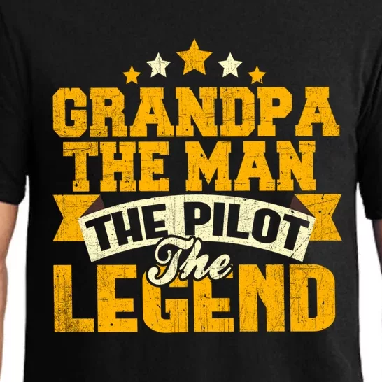 Grandpa The The Pilot The Legend Grandpa Meaningful Gift Gift Pajama Set