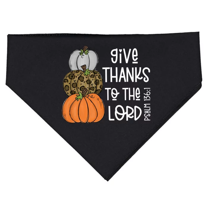 Give Thanks To The Lord Bible Verse Christian Thanksgiving Gift USA-Made Doggie Bandana