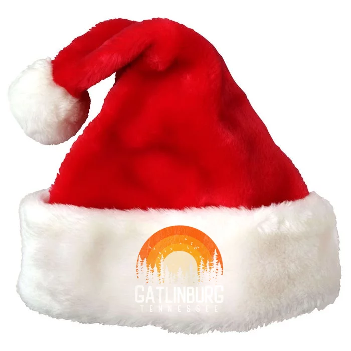 Gatlinburg Tennessee Tn Gift Retro Style Vintage 80s Gift Cool Gift Premium Christmas Santa Hat