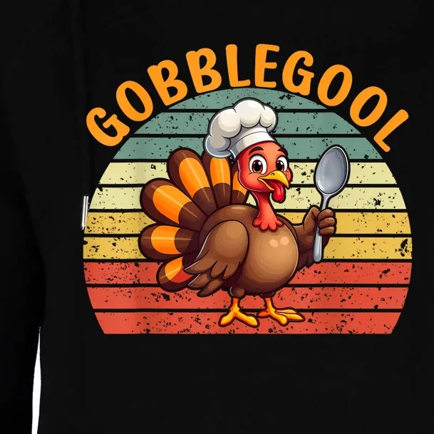 Gobblegool Turkey Thanksgiving Womens Funnel Neck Pullover Hood