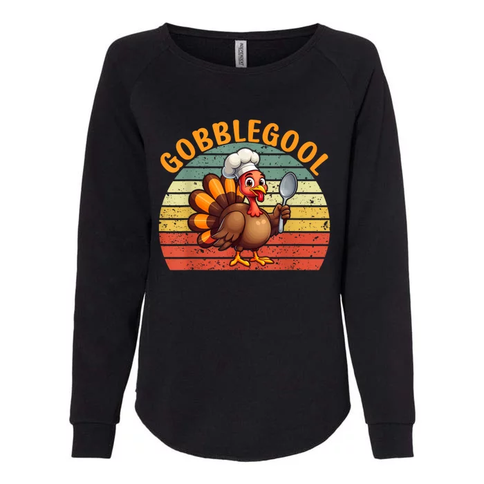 Gobblegool Turkey Thanksgiving Womens California Wash Sweatshirt