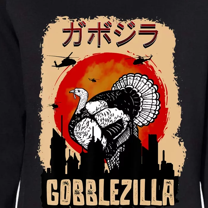 Gobblezilla Turkey Thanksgiving Womens California Wash Sweatshirt