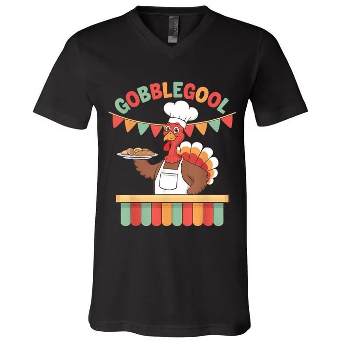 Gobblegool Turkey Thanksgiving V-Neck T-Shirt