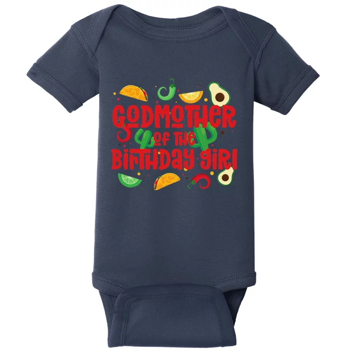 Godmother Taco Twosday Fiesta Taco Birthday Theme Girl 2yr Baby Bodysuit