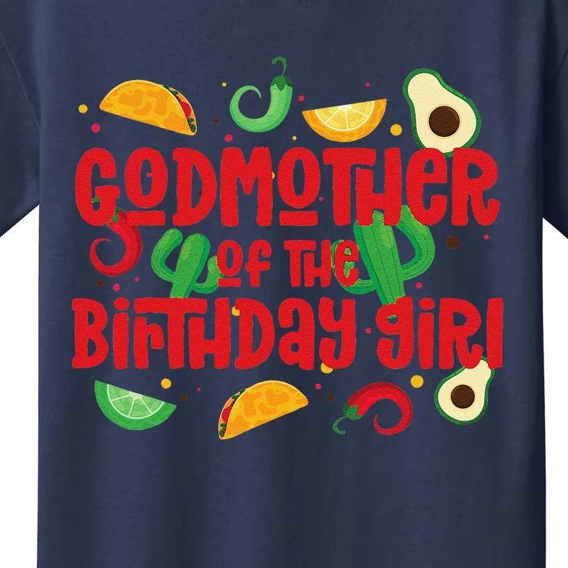 Godmother Taco Twosday Fiesta Taco Birthday Theme Girl 2yr Kids T-Shirt