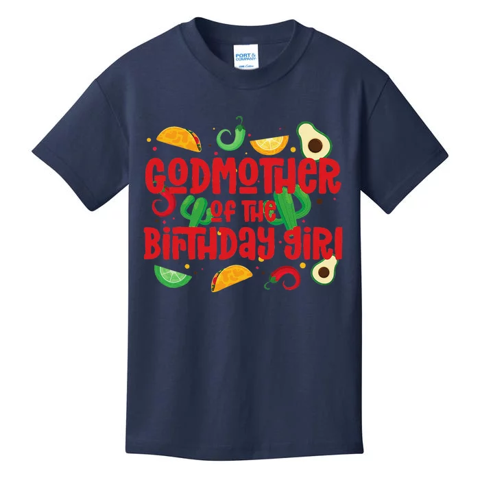 Godmother Taco Twosday Fiesta Taco Birthday Theme Girl 2yr Kids T-Shirt