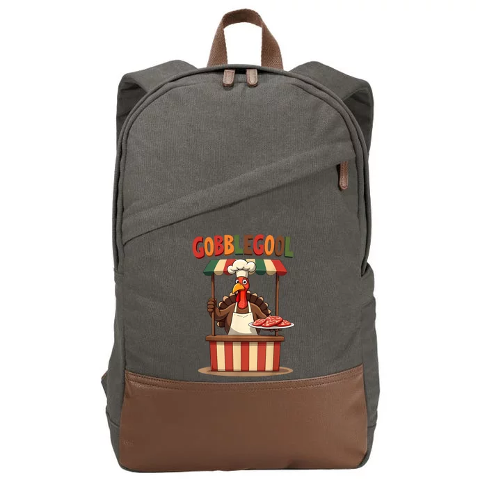 Gobblegool Turkey Thanksgiving Cotton Canvas Backpack