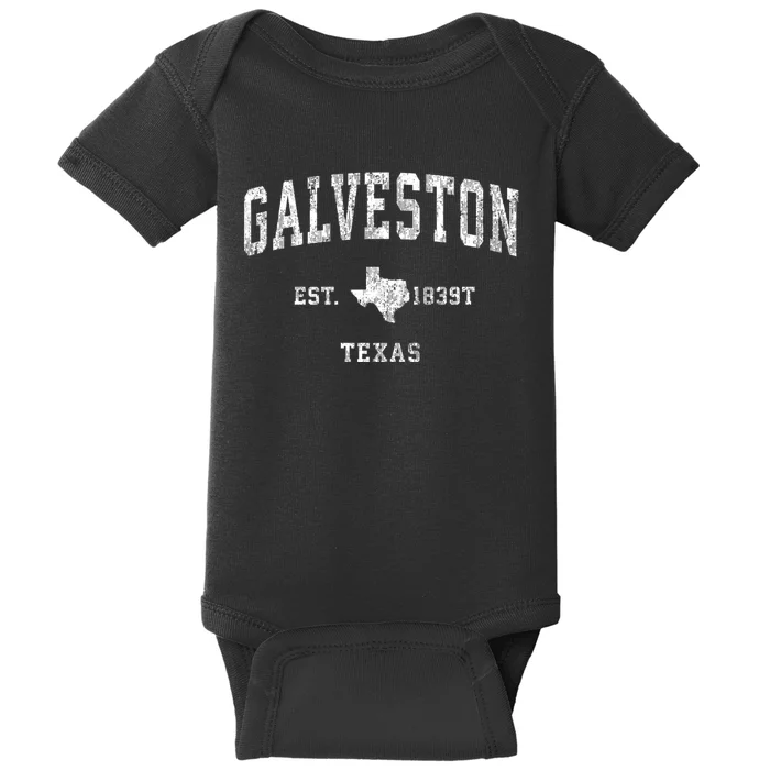 Galveston Texas Tx Vintage Athletic Sports Baby Bodysuit