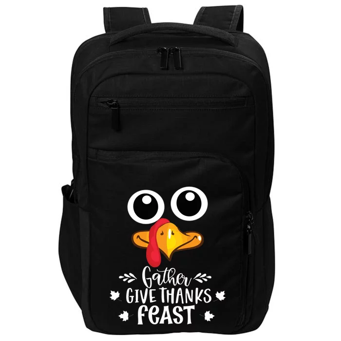 Give Thanks Turkey Family Thanksgiving Day Impact Tech Backpack