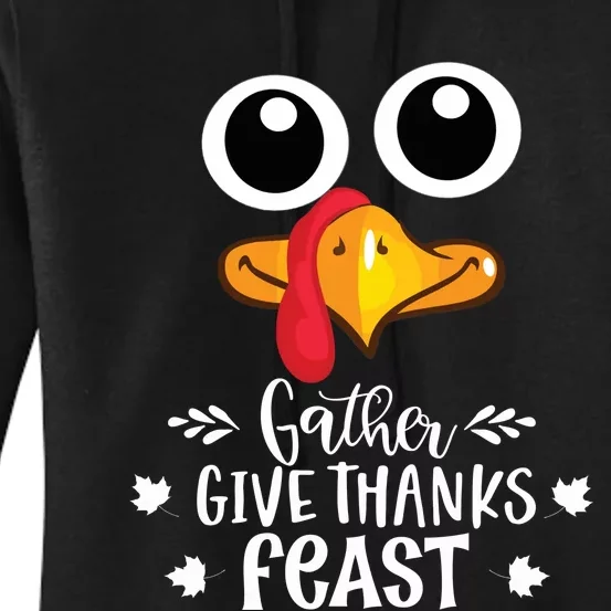 Give Thanks Turkey Family Thanksgiving Day Women's Pullover Hoodie