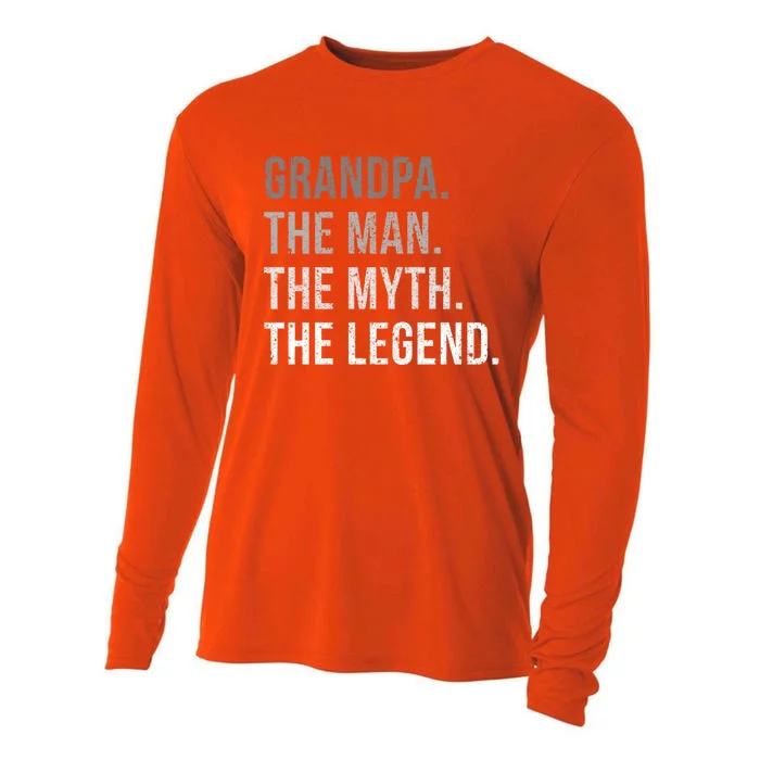 Grandpa The The Myth The Legend Cool Gift Cooling Performance Long Sleeve Crew