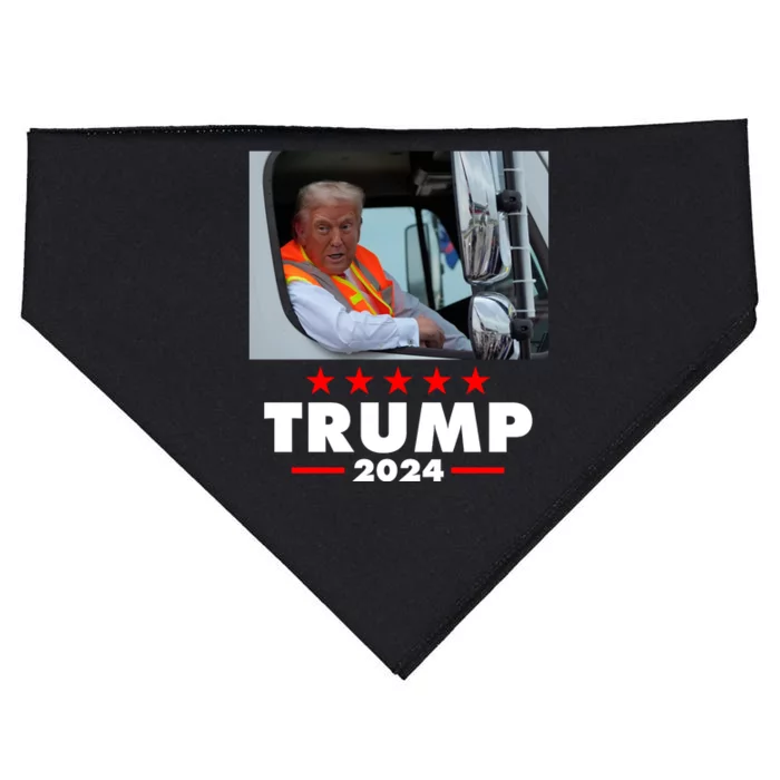 Garbage Truck Trump 2024 USA-Made Doggie Bandana