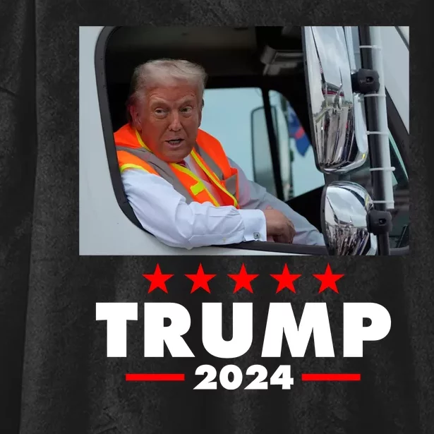 Garbage Truck Trump 2024 Hooded Wearable Blanket