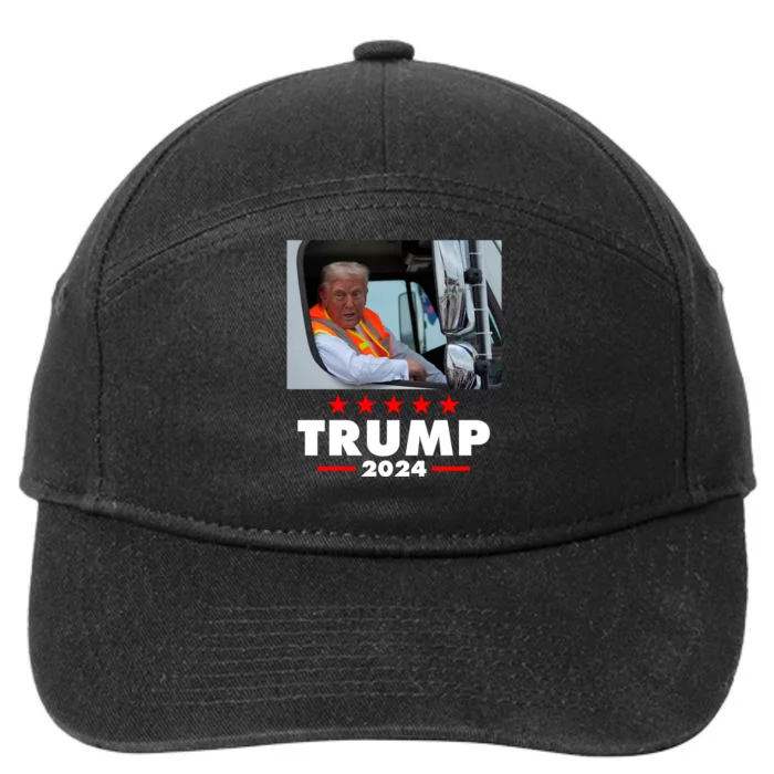 Garbage Truck Trump 2024 7-Panel Snapback Hat