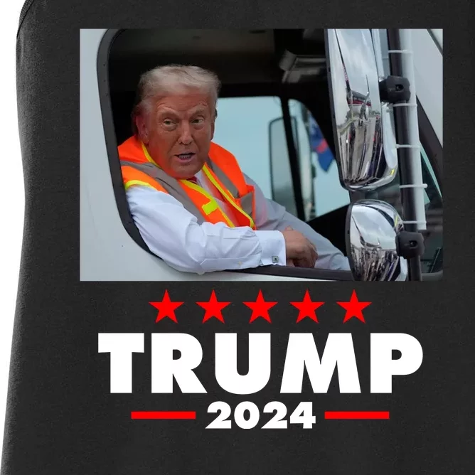 Garbage Truck Trump 2024 Women's Racerback Tank