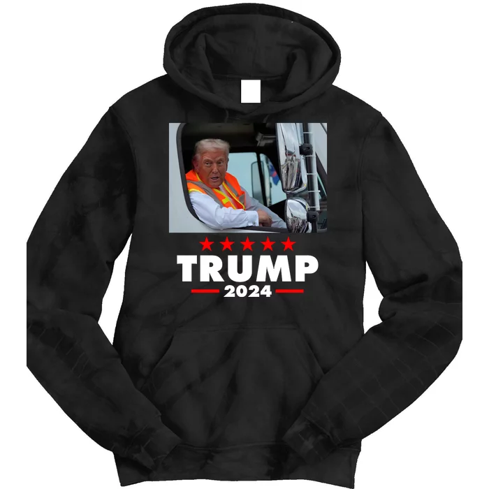 Garbage Truck Trump 2024 Tie Dye Hoodie