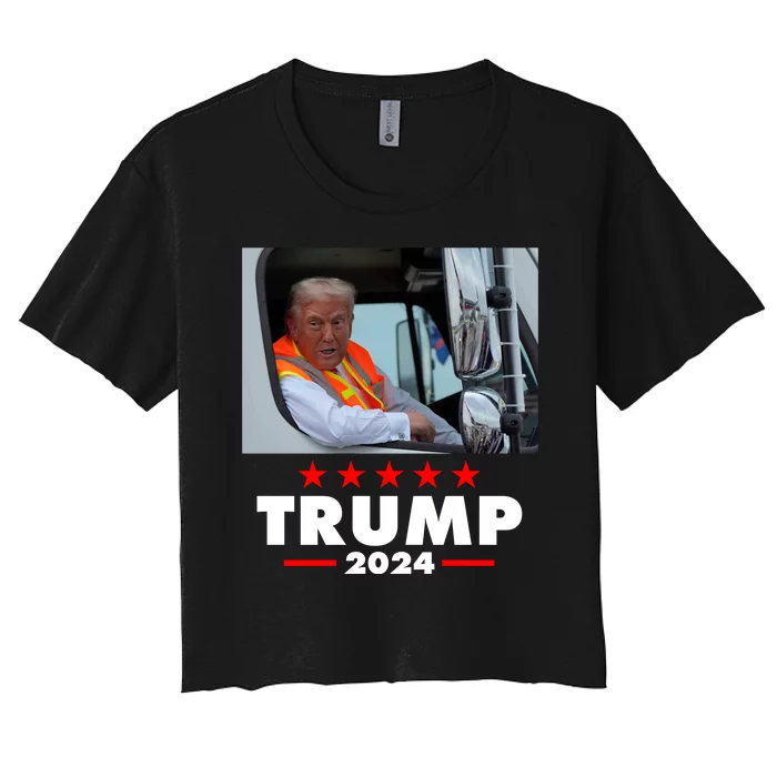 Garbage Truck Trump 2024 Women's Crop Top Tee