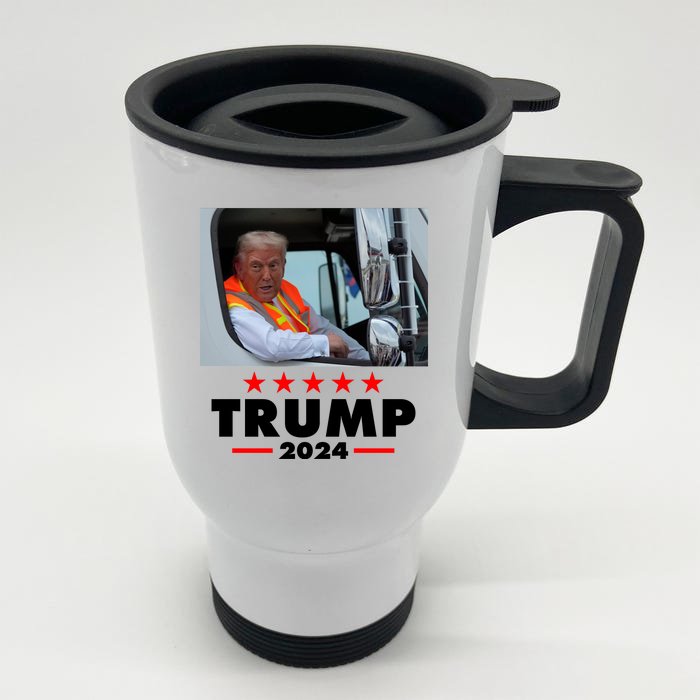 Garbage Truck Trump 2024 Front & Back Stainless Steel Travel Mug