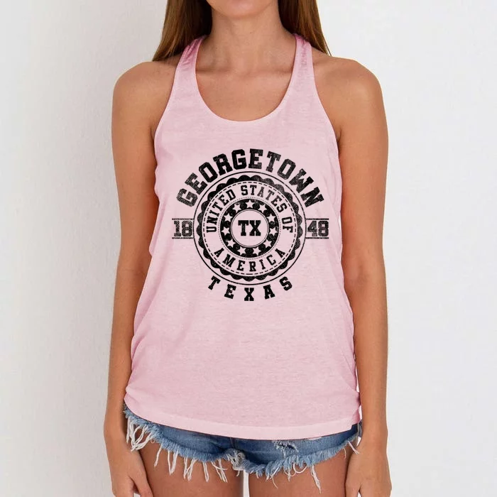 Georgetown Tx Texas Vintage City S Meaningful Gift Women's Knotted Racerback Tank