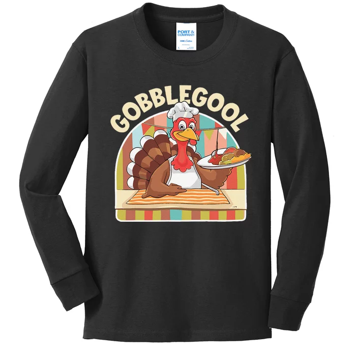 Gobblegool Turkey Thanksgiving Kids Long Sleeve Shirt