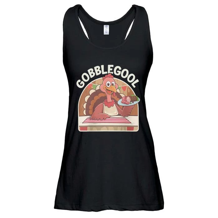 Gobblegool Turkey Thanksgiving Ladies Essential Flowy Tank