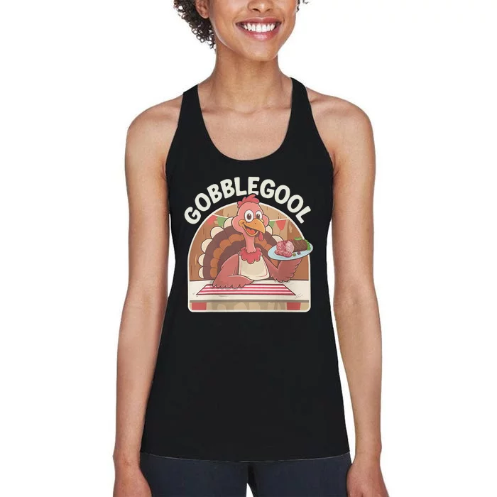 Gobblegool Turkey Thanksgiving Women's Racerback Tank