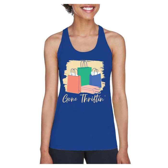 Gone Thriftin' Thrifting Queen Bargain Hunting Cute Gift Women's Racerback Tank