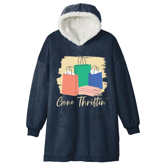 Gone Thriftin' Thrifting Queen Bargain Hunting Cute Gift Hooded Wearable Blanket