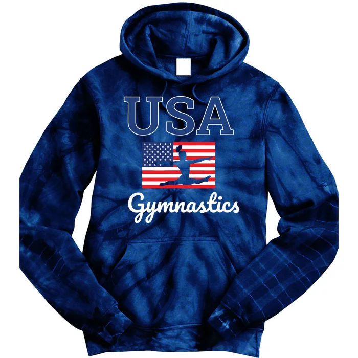 Girl Tumbling Team Gear Gymnast Gymnastics USA American Flag Tie Dye Hoodie