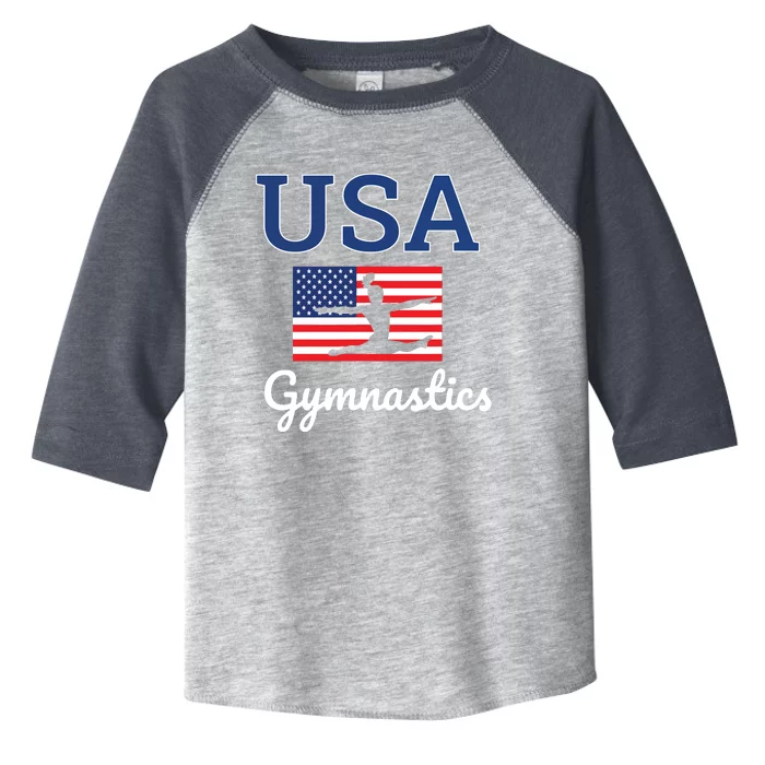 Girl Tumbling Team Gear Gymnast Gymnastics USA American Flag Toddler Fine Jersey T-Shirt