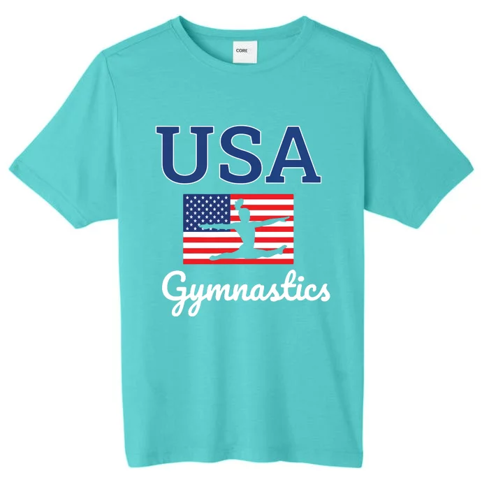 Girl Tumbling Team Gear Gymnast Gymnastics USA American Flag ChromaSoft Performance T-Shirt