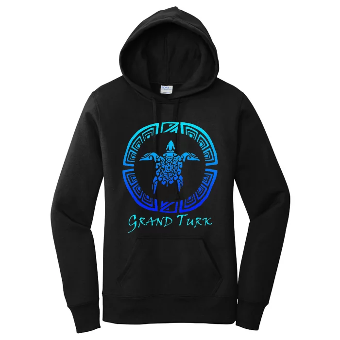 Grand Turk, Turks & Caicos Vintage Tribal Turtle Vacation Women's Pullover Hoodie