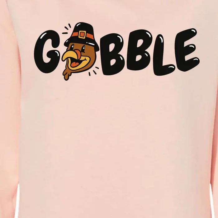 Gobble Turkey Thanksgiving Holiday Cute Womens California Wash Sweatshirt