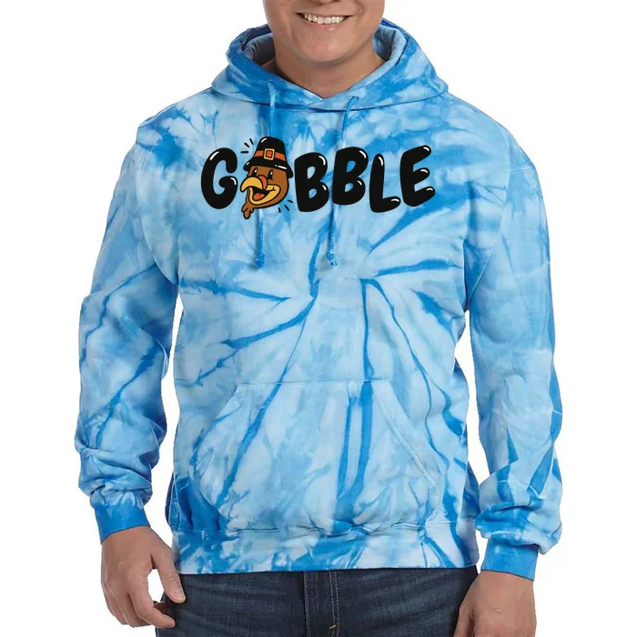 Gobble Turkey Thanksgiving Holiday Cute Tie Dye Hoodie