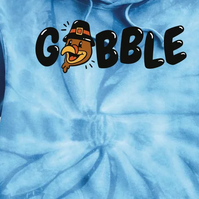 Gobble Turkey Thanksgiving Holiday Cute Tie Dye Hoodie