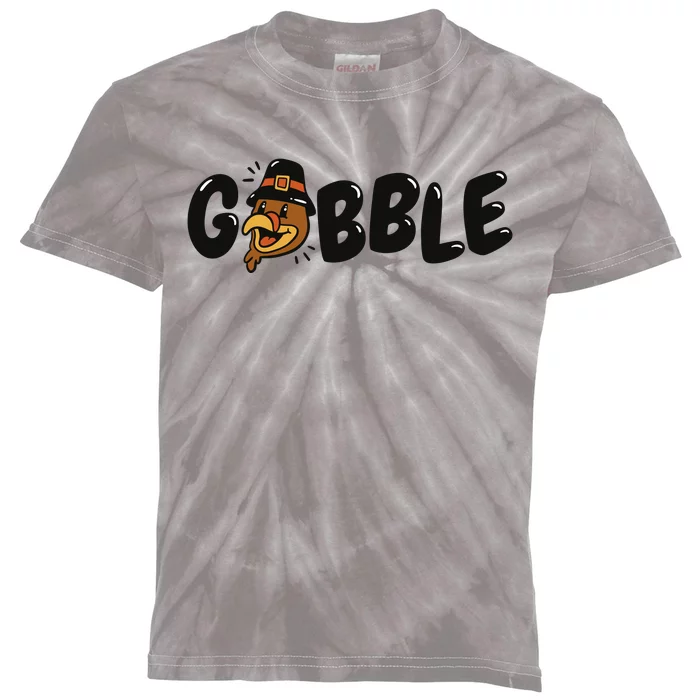 Gobble Turkey Thanksgiving Holiday Cute Kids Tie-Dye T-Shirt