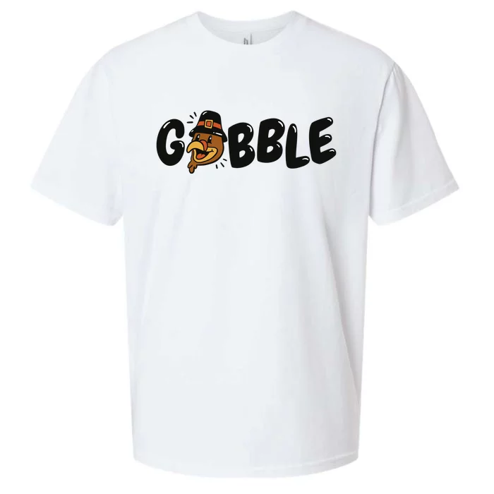 Gobble Turkey Thanksgiving Holiday Cute Sueded Cloud Jersey T-Shirt