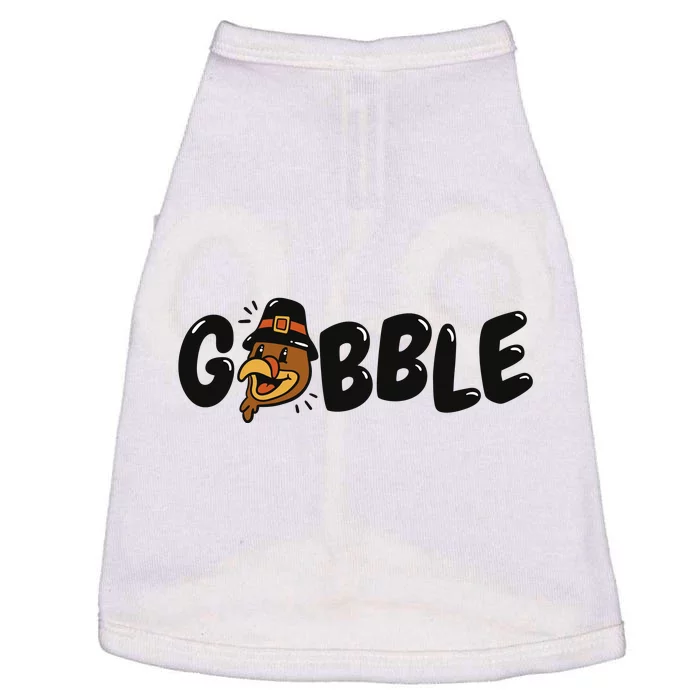 Gobble Turkey Thanksgiving Holiday Cute Doggie Tank