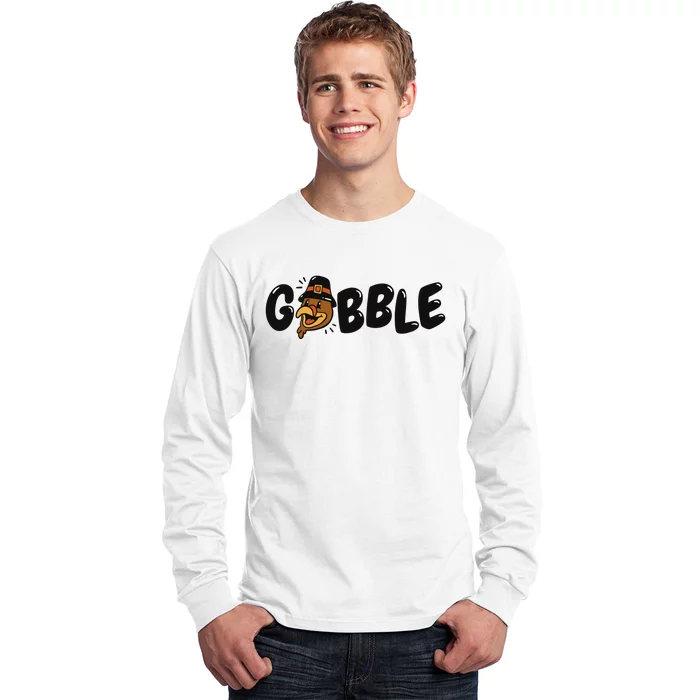 Gobble Turkey Thanksgiving Holiday Cute Long Sleeve Shirt