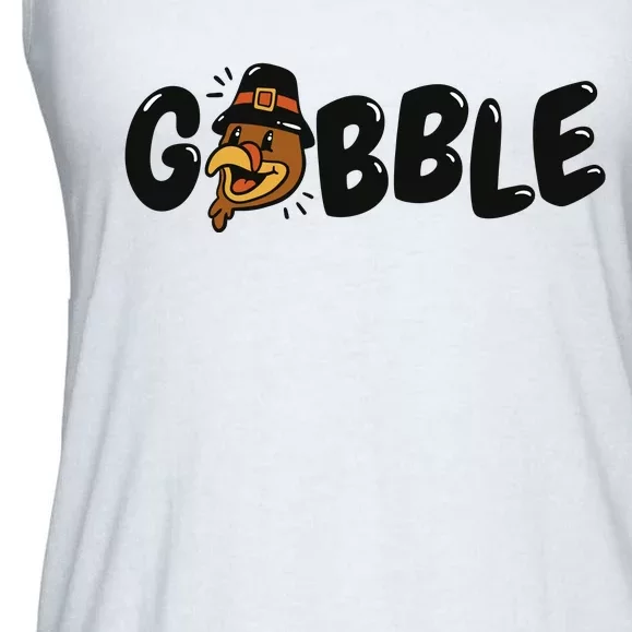 Gobble Turkey Thanksgiving Holiday Cute Ladies Essential Flowy Tank