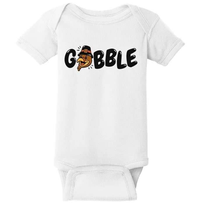 Gobble Turkey Thanksgiving Holiday Cute Baby Bodysuit