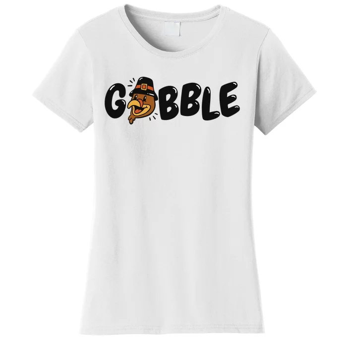 Gobble Turkey Thanksgiving Holiday Cute Women's T-Shirt