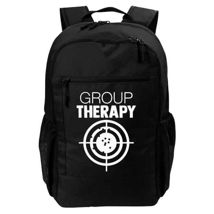 Group Therapy Target Practice Shooting Range Humor Gun Lover Daily Commute Backpack