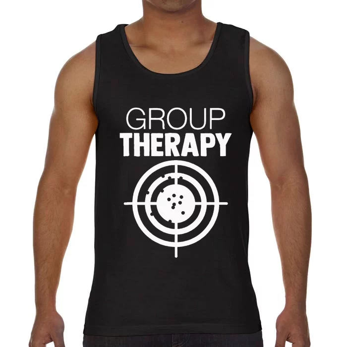 Group Therapy Target Practice Shooting Range Humor Gun Lover Comfort Colors® Tank Top