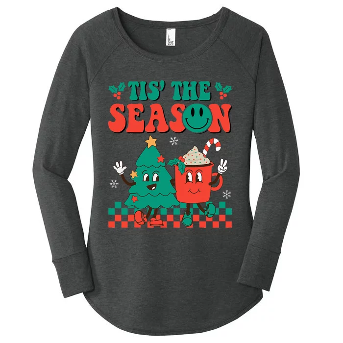 Groovy Tis The Season Christmas Hippie Hot Cocoa Women's Perfect Tri Tunic Long Sleeve Shirt