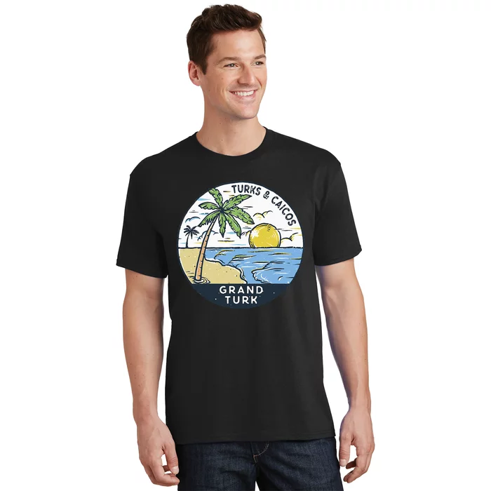 Grand Turk Turks And Caicos Illustrated Ocean Vintage T-Shirt