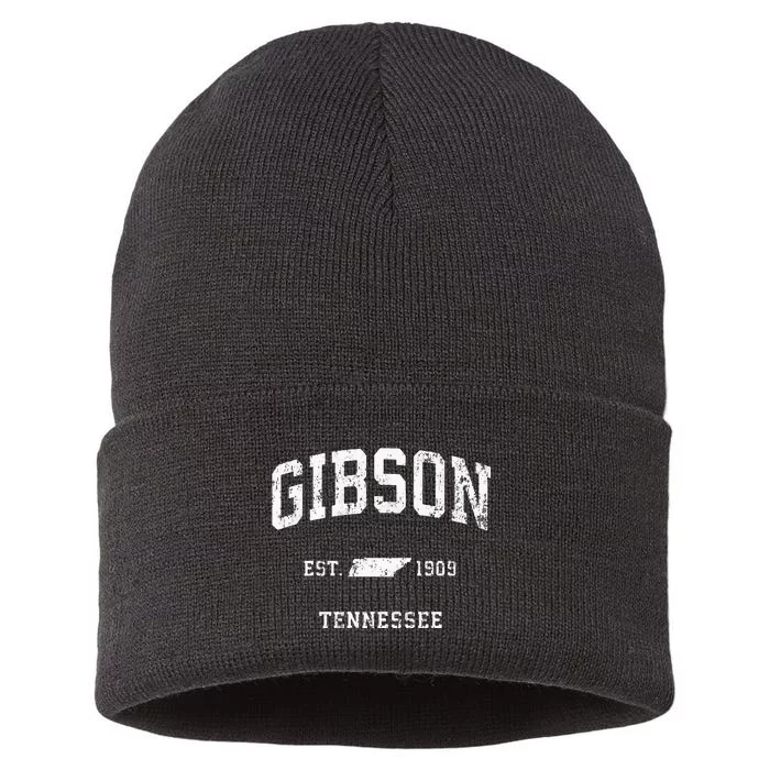 Gibson Tennessee TN Vintage Athletic Sports Sustainable Knit Beanie