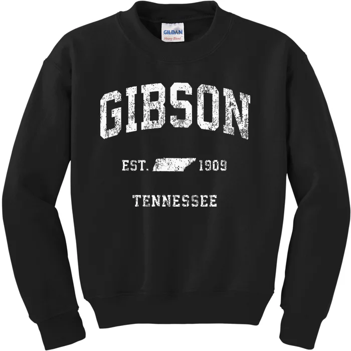 Gibson Tennessee TN Vintage Athletic Sports Design Kids Sweatshirt